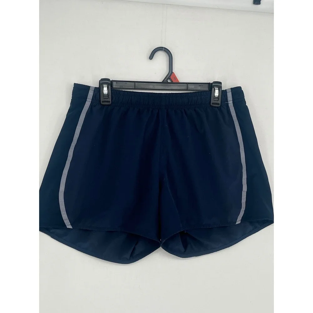 Asics Running Shorts Mens Large Reflective Stripes Navy Blue 2782